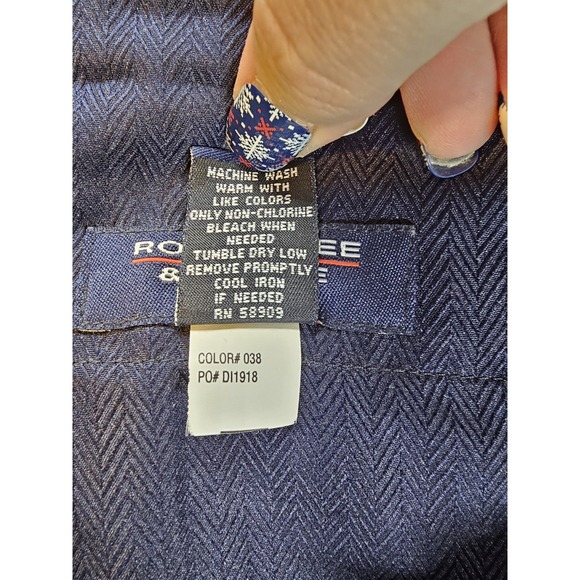 Roundtree & Yorke Men's Dress Pants 38x30 Gray Windowpane Pleated Cuffed Hem - Picture 5 of 9